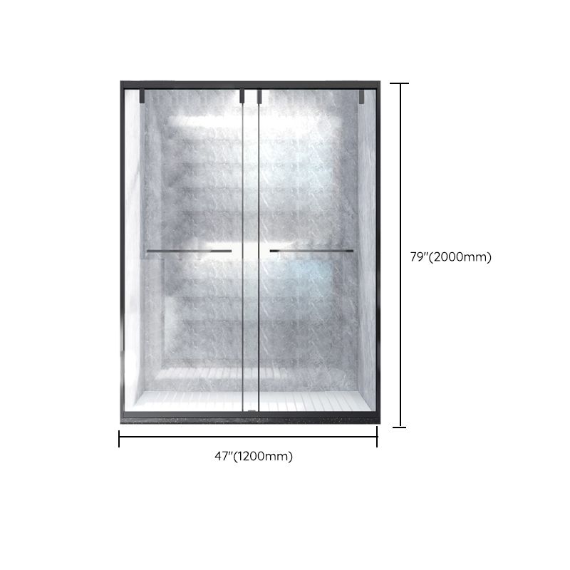 Transparent Double Sliding Shower Bath Doors Metal Frame Shower Door Clearhalo 'Bathroom Remodel & Bathroom Fixtures' 'Home Improvement' 'home_improvement' 'home_improvement_shower_tub_doors' 'Shower and Tub Doors' 'shower_tub_doors' 'Showers & Bathtubs' 1200x1200_3ec238e2-849d-4d80-9532-3d4cb2e17b88