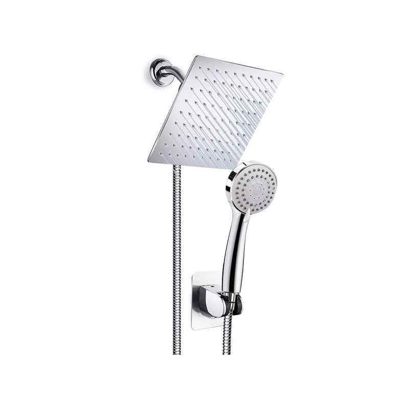 Modern Pull down Dual Shower Head Square High Arch Shower Head Combo Clearhalo 'Bathroom Remodel & Bathroom Fixtures' 'Home Improvement' 'home_improvement' 'home_improvement_shower_heads' 'Shower Heads' 'shower_heads' 'Showers & Bathtubs Plumbing' 'Showers & Bathtubs' 1200x1200_3ec4c818-4d9c-40c7-8187-37388b49ae87