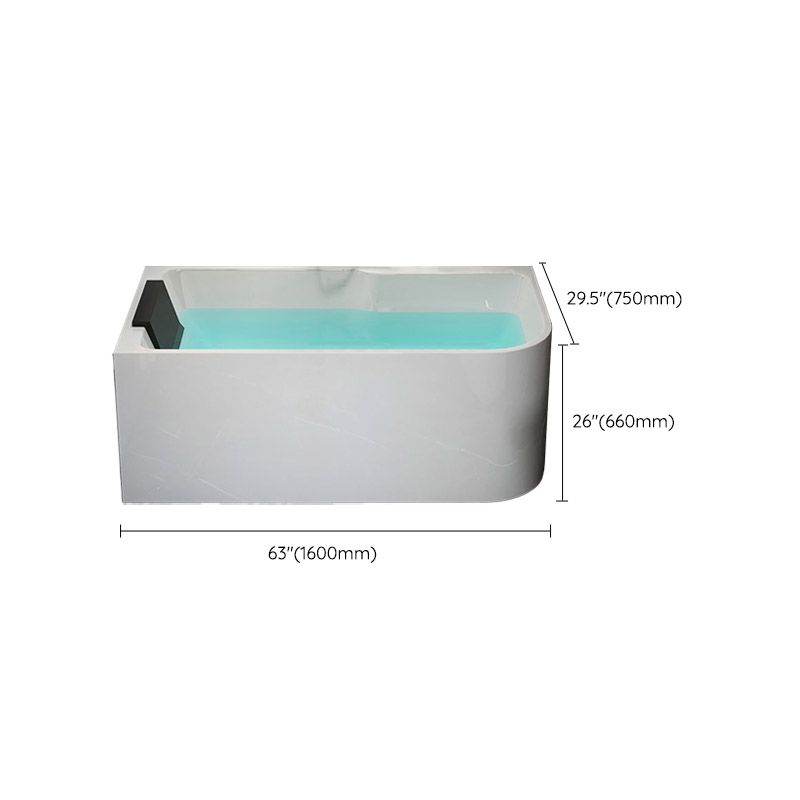 Modern White Rectangle Acrylic Bathtub Back to Wall with Drain Bath Tub Clearhalo 'Bathroom Remodel & Bathroom Fixtures' 'Bathtubs' 'Home Improvement' 'home_improvement' 'home_improvement_bathtubs' 'Showers & Bathtubs' 1200x1200_3ed0484f-dd36-48ae-b7db-5fb882cc9916