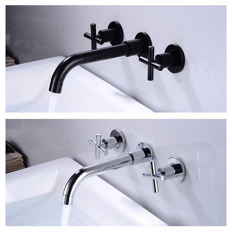 Full Copper Widespread Sink Faucet Double Handle Wall Mounted Bathroom Basin Faucet Clearhalo 'bathroom_sink_faucets' 'Conjunta de Baño y Conjunta de Grifo' 'Coronamiento de Baño y Dispositivo de Baño' 'Grifo del lavabo del baño' 'Hogar' 'home_improvement' 'home_improvement_bathroom_sink_faucets' 'Mejoras para el hogar' 1200x1200_3ef0bd90-e10c-4f39-9d0b-f2c460b72dfe