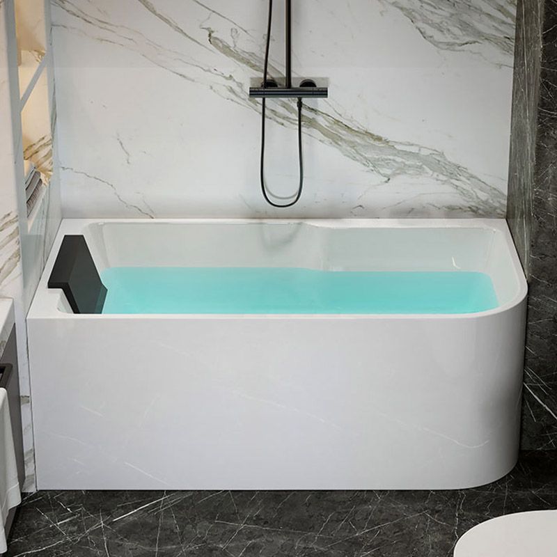 Modern White Rectangle Acrylic Bathtub Back to Wall with Drain Bath Tub Clearhalo 'Bathroom Remodel & Bathroom Fixtures' 'Bathtubs' 'Home Improvement' 'home_improvement' 'home_improvement_bathtubs' 'Showers & Bathtubs' 1200x1200_3eff1737-0f37-4f7f-b83e-896c4403e0f8