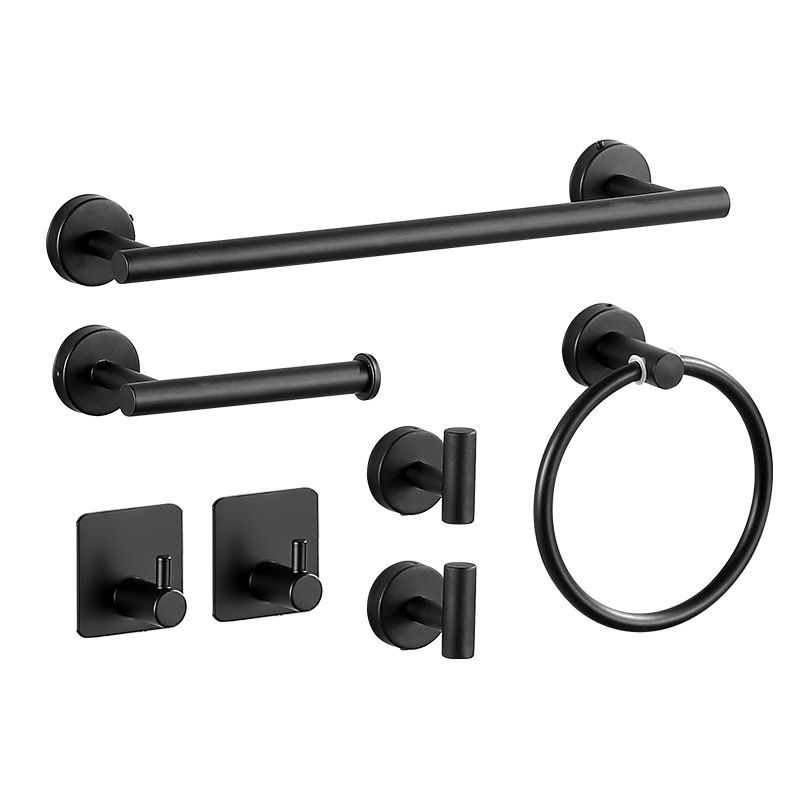 Modern Stainless Steel Bathroom Hardware Set Brushed Chrome Towel Bar/Ring & Robe Hooks Clearhalo 'Bathroom Hardware Sets' 'Bathroom Hardware' 'Bathroom Remodel & Bathroom Fixtures' 'bathroom_hardware_sets' 'Home Improvement' 'home_improvement' 'home_improvement_bathroom_hardware_sets' 1200x1200_3f133640-4dac-4912-8794-404b9f877cea