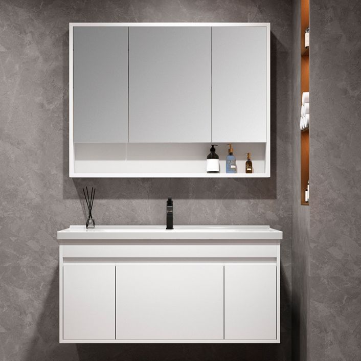 Rectangular Bathroom Vanity Single-Sink Modern White Wall Mount Vanity Set Clearhalo 'Bathroom Remodel & Bathroom Fixtures' 'Bathroom Vanities' 'bathroom_vanities' 'Home Improvement' 'home_improvement' 'home_improvement_bathroom_vanities' 1200x1200_3f3abafe-1ff9-453b-bba4-187308b2a67a