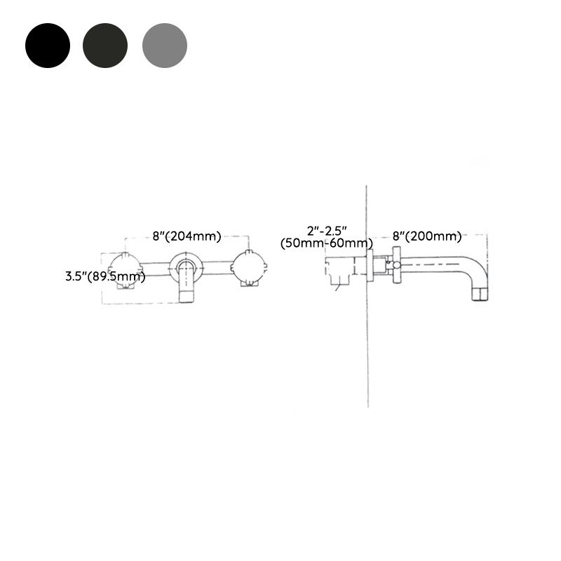 Knob Handle Wall Mounted Bathroom Faucet Industrial Vintage Sink Faucet Clearhalo 'Bathroom Remodel & Bathroom Fixtures' 'Bathroom Sink Faucets' 'Bathroom Sinks & Faucet Components' 'bathroom_sink_faucets' 'Home Improvement' 'home_improvement' 'home_improvement_bathroom_sink_faucets' 1200x1200_3f426068-6218-47c1-8f54-b08c25e224a4