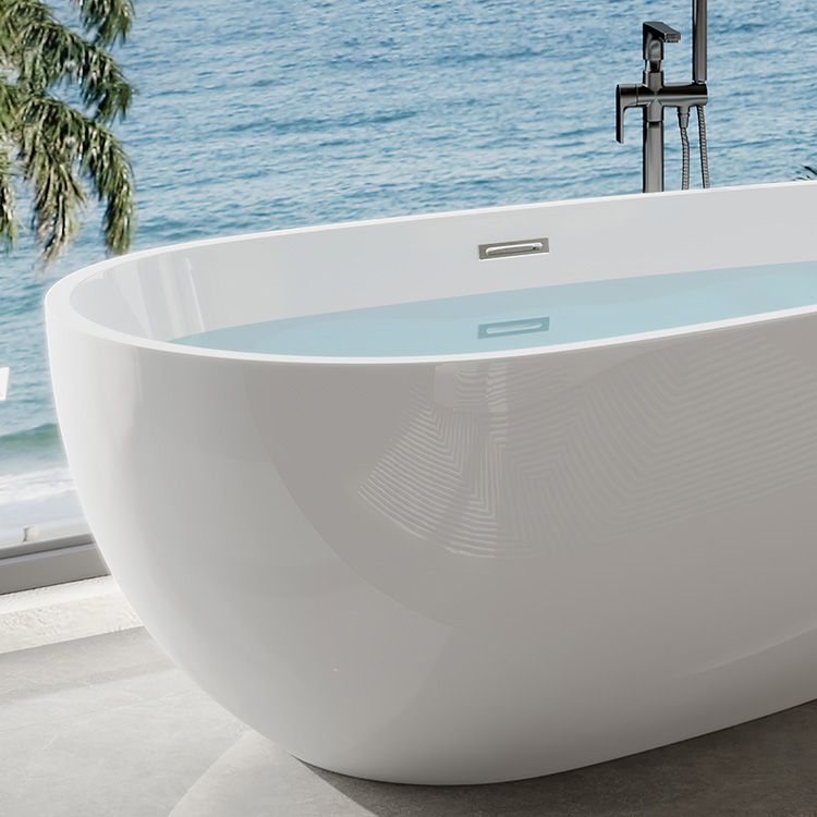 Modern Back to Wall Bath Freestanding Acrylic Soaking Bathtub Clearhalo 'Bathroom Remodel & Bathroom Fixtures' 'Bathtubs' 'Home Improvement' 'home_improvement' 'home_improvement_bathtubs' 'Showers & Bathtubs' 1200x1200_3f87cb03-3869-44ab-8cf3-69f2c51ce2a9