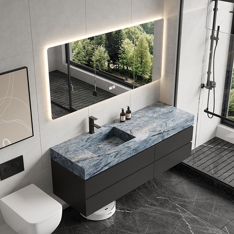Wall Mount Mirror Included Sink Vanity with Sink Faucet for Bathroom Clearhalo 'Bathroom Remodel & Bathroom Fixtures' 'Bathroom Vanities' 'bathroom_vanities' 'Home Improvement' 'home_improvement' 'home_improvement_bathroom_vanities' 1200x1200_3f896c24-64c7-4267-baef-da40f54f82f5