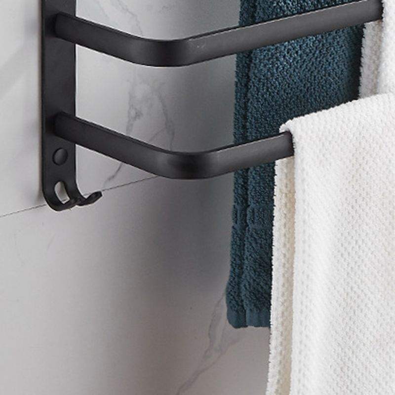 Modern Black Aluminum Bath Hardware Set Towel Bar Bathroom Hardware Clearhalo 'Bathroom Hardware Sets' 'Bathroom Hardware' 'Bathroom Remodel & Bathroom Fixtures' 'bathroom_hardware_sets' 'Home Improvement' 'home_improvement' 'home_improvement_bathroom_hardware_sets' 1200x1200_3f8a5c91-e79d-4ea2-9d30-b4757d7f1cdb