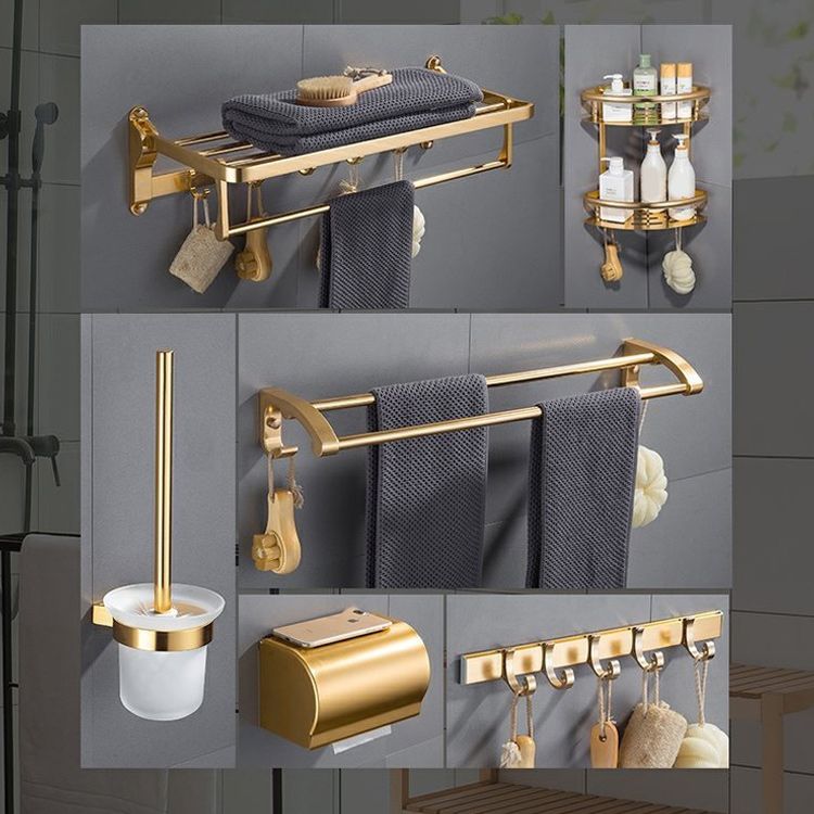 Gold 7 Piece Bathroom Accessory Set Vintage Bathroom Accessory Kit Clearhalo 'Bathroom Hardware Sets' 'Bathroom Hardware' 'Bathroom Remodel & Bathroom Fixtures' 'bathroom_hardware_sets' 'Home Improvement' 'home_improvement' 'home_improvement_bathroom_hardware_sets' 1200x1200_3fa005f6-47ec-4e50-a1d2-f42c76061c7a