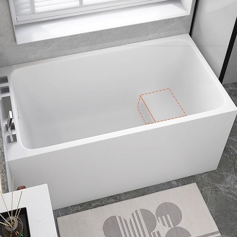 Modern White Acrylic Rectangle Bathtub Back to Wall with Drain Bath Tub Clearhalo 'Bathroom Remodel & Bathroom Fixtures' 'Bathtubs' 'Home Improvement' 'home_improvement' 'home_improvement_bathtubs' 'Showers & Bathtubs' 1200x1200_3fa3259d-3758-4372-8bd4-4445d11e6b43