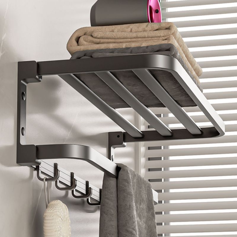 Modern Bathroom Accessory Kit Grey Towel Bar Bath Shelf Bathroom Hardware Clearhalo 'Bathroom Hardware Sets' 'Bathroom Hardware' 'Bathroom Remodel & Bathroom Fixtures' 'bathroom_hardware_sets' 'Home Improvement' 'home_improvement' 'home_improvement_bathroom_hardware_sets' 1200x1200_3fa36051-fb36-481c-af04-ad1bd285e76e