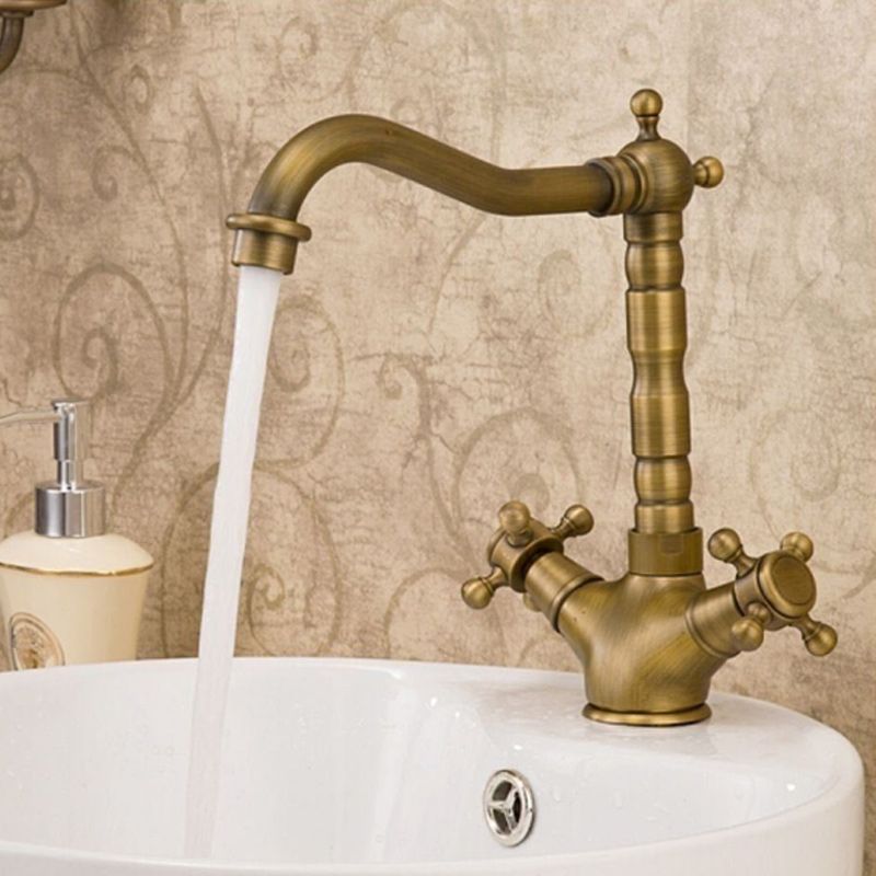 Glam Centerset Faucet One Hole Bathroom Faucet with 2 Handles Clearhalo 'Bathroom Remodel & Bathroom Fixtures' 'Bathroom Sink Faucets' 'Bathroom Sinks & Faucet Components' 'bathroom_sink_faucets' 'Home Improvement' 'home_improvement' 'home_improvement_bathroom_sink_faucets' 1200x1200_3fa78419-4acb-4168-9d81-0ed9eabe1995