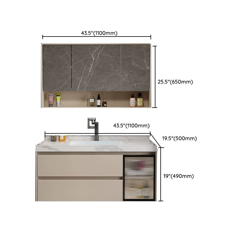 Single Sink Bathroom Vanity Set White 2 Drawers Wall-Mounted Wood Frame Rectangular Clearhalo 'Bathroom Remodel & Bathroom Fixtures' 'Bathroom Vanities' 'bathroom_vanities' 'Home Improvement' 'home_improvement' 'home_improvement_bathroom_vanities' 1200x1200_3faef14d-0b12-4589-a149-17044724e157