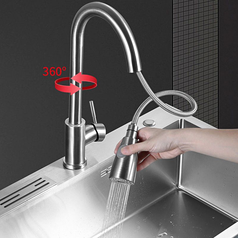 Contemporary Stainless Steel Kitchen Sink with Faucet Single Bowl Sink Clearhalo 'Home Improvement' 'home_improvement' 'home_improvement_kitchen_sinks' 'Kitchen Remodel & Kitchen Fixtures' 'Kitchen Sinks & Faucet Components' 'Kitchen Sinks' 'kitchen_sinks' 1200x1200_3fc7f05b-ba4c-4a71-9200-89bcef86163a