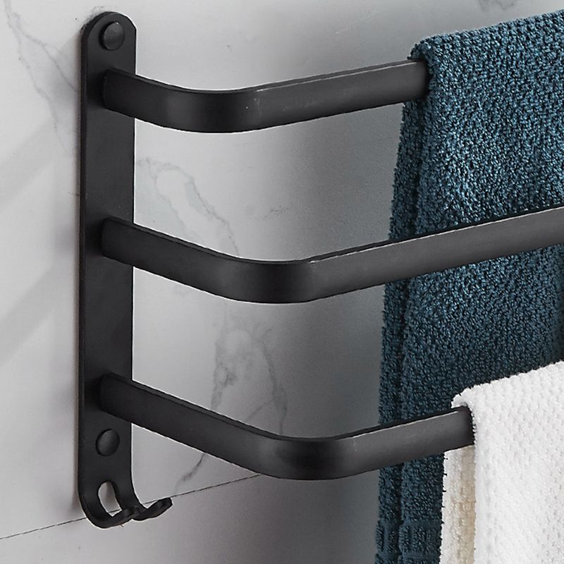 Modern Black Aluminum Bath Hardware Set Towel Bar Bathroom Hardware Clearhalo 'Bathroom Hardware Sets' 'Bathroom Hardware' 'Bathroom Remodel & Bathroom Fixtures' 'bathroom_hardware_sets' 'Home Improvement' 'home_improvement' 'home_improvement_bathroom_hardware_sets' 1200x1200_3fca6d8f-27e3-40cd-b03b-638a39492816