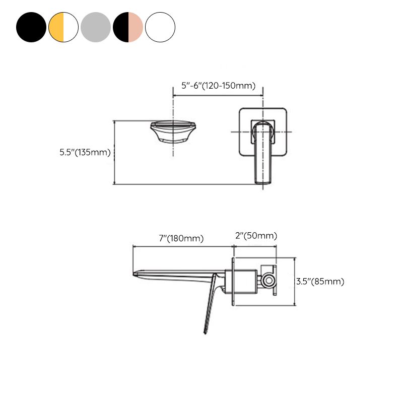 Wall Mounted Bathroom Faucets Glam Style Lever Handles Faucets Clearhalo 'bathroom_sink_faucets' 'Conjunta de Baño y Conjunta de Grifo' 'Coronamiento de Baño y Dispositivo de Baño' 'Grifo del lavabo del baño' 'Hogar' 'home_improvement' 'home_improvement_bathroom_sink_faucets' 'Mejoras para el hogar' 1200x1200_3fea3704-d60f-497d-8dab-7ad4e27b5ffb