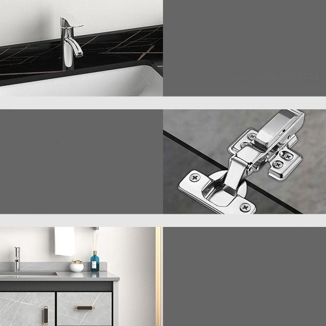 Modern Vanity Rectangular Gray Single Wall Mount Metal Vanity Set Clearhalo 'Bathroom Remodel & Bathroom Fixtures' 'Bathroom Vanities' 'bathroom_vanities' 'Home Improvement' 'home_improvement' 'home_improvement_bathroom_vanities' 1200x1200_3fee8257-baec-4ab2-ab22-59faeb2e054a