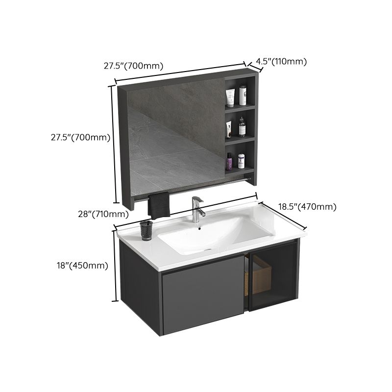 Single Sink Bathroom Vanity Wall Mount Rectangular Single Modern Vanity Set Clearhalo 'Bathroom Remodel & Bathroom Fixtures' 'Bathroom Vanities' 'bathroom_vanities' 'Home Improvement' 'home_improvement' 'home_improvement_bathroom_vanities' 1200x1200_3ff26b5d-ed63-43de-aaf6-b1e8b701b094