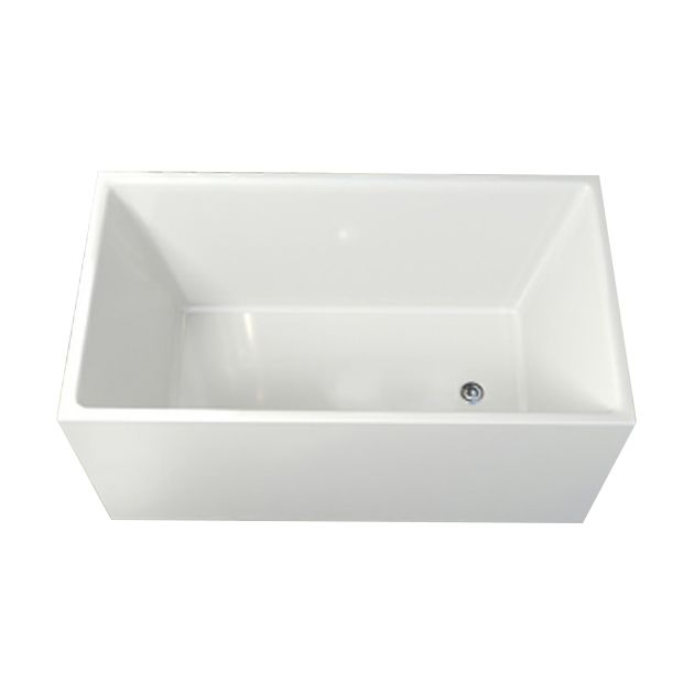 Contemporary White Acrylic Bathtub Rectangular Soaking Tub for Home Clearhalo 'Bathroom Remodel & Bathroom Fixtures' 'Bathtubs' 'Home Improvement' 'home_improvement' 'home_improvement_bathtubs' 'Showers & Bathtubs' 1200x1200_400a8f0a-d8ba-4435-ba60-dabde956298e