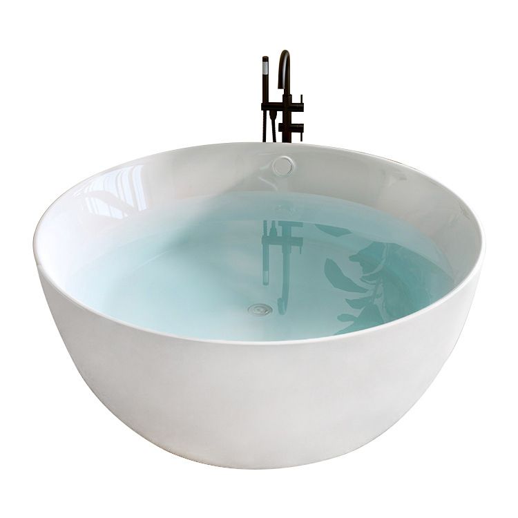 Round White Acrylic-Fiberglass Bathtub Soaking Freestanding Bath Tub Clearhalo 'Bathroom Remodel & Bathroom Fixtures' 'Bathtubs' 'Home Improvement' 'home_improvement' 'home_improvement_bathtubs' 'Showers & Bathtubs' 1200x1200_401c9670-fdfa-45c3-b987-8032632d41ac