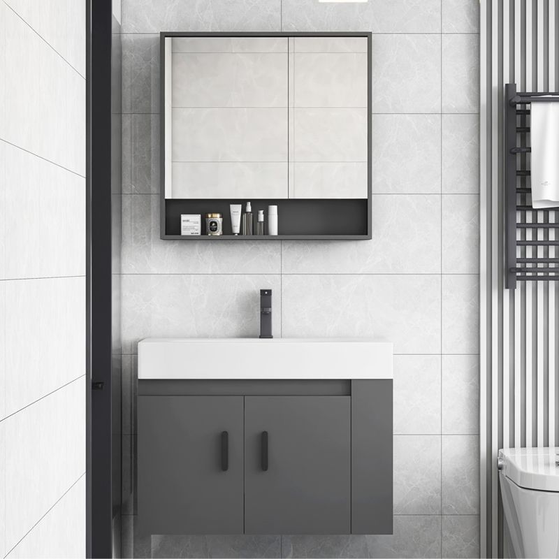 Modern Dark Gray Ceramic Vanity Single-Sink Wall Mount Vanity Sink Clearhalo 'Bathroom Remodel & Bathroom Fixtures' 'Bathroom Vanities' 'bathroom_vanities' 'Home Improvement' 'home_improvement' 'home_improvement_bathroom_vanities' 1200x1200_4035c548-38fd-4fff-93b0-92c3fbc81c07