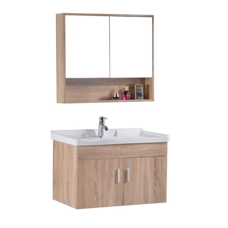 Rectangular Single Sink Vanity Mid-Century Modern Wall Mount Vanity Set Clearhalo 'Bathroom Remodel & Bathroom Fixtures' 'Bathroom Vanities' 'bathroom_vanities' 'Home Improvement' 'home_improvement' 'home_improvement_bathroom_vanities' 1200x1200_40374141-d189-4971-aa2b-476e60a122f3