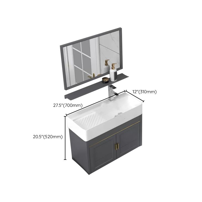 Modern Single Bath Vanity Wall Mount Ceramic Top Bathroom Vanity Clearhalo 'Bathroom Remodel & Bathroom Fixtures' 'Bathroom Vanities' 'bathroom_vanities' 'Home Improvement' 'home_improvement' 'home_improvement_bathroom_vanities' 1200x1200_404f3d38-96f7-42a4-9226-fe2fc5c5e96e