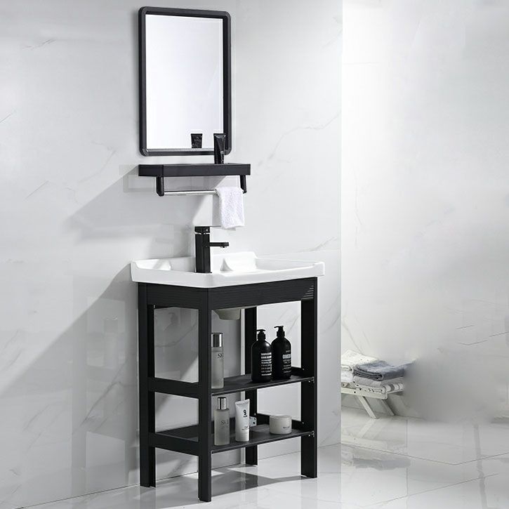 Freestanding Modern Sink Included Bath Vanity in Black for Bathroom Clearhalo 'Bathroom Remodel & Bathroom Fixtures' 'Bathroom Vanities' 'bathroom_vanities' 'Home Improvement' 'home_improvement' 'home_improvement_bathroom_vanities' 1200x1200_405feb3d-9205-4088-8455-5148ead25dcc