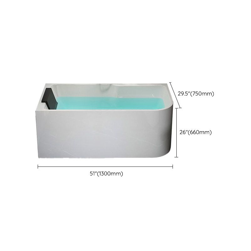 Modern White Rectangle Acrylic Bathtub Back to Wall with Drain Bath Tub Clearhalo 'Bathroom Remodel & Bathroom Fixtures' 'Bathtubs' 'Home Improvement' 'home_improvement' 'home_improvement_bathtubs' 'Showers & Bathtubs' 1200x1200_4061de5f-9721-428a-b581-a4006b1f0f3c