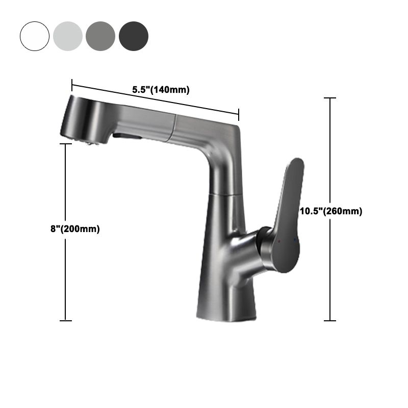 1-Handle Brushed Nickel Widespread Faucet Single Hole Bathroom Vessel Faucet with Brass Clearhalo 'Bathroom Remodel & Bathroom Fixtures' 'Bathroom Sink Faucets' 'Bathroom Sinks & Faucet Components' 'bathroom_sink_faucets' 'Home Improvement' 'home_improvement' 'home_improvement_bathroom_sink_faucets' 1200x1200_40625744-d06a-4efe-8a0a-fa6a6cf5e3b4