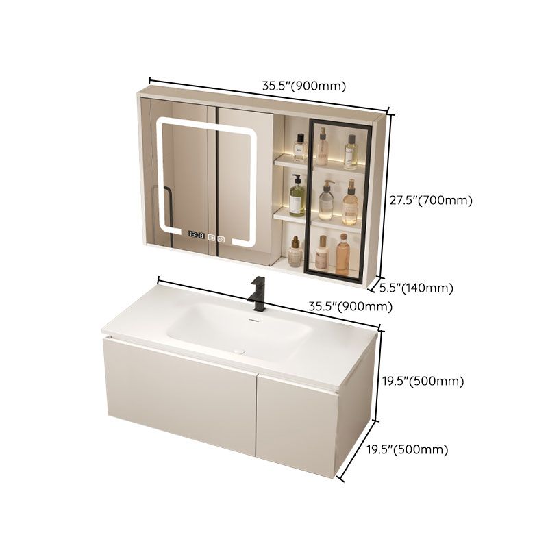 Wood White Wall Mount Vanity Set Modern with Mirror for Bathroom Clearhalo 'Bathroom Remodel & Bathroom Fixtures' 'Bathroom Vanities' 'bathroom_vanities' 'Home Improvement' 'home_improvement' 'home_improvement_bathroom_vanities' 1200x1200_4096ed66-017c-4d3e-8efc-ca5754ce8197