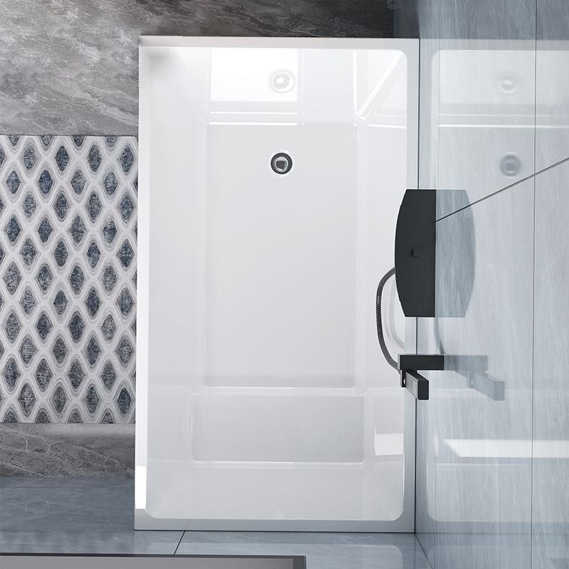 Acrylic Back to Wall Bathtub Stand Alone Modern Soaking Bath Clearhalo 'Bathroom Remodel & Bathroom Fixtures' 'Bathtubs' 'Home Improvement' 'home_improvement' 'home_improvement_bathtubs' 'Showers & Bathtubs' 1200x1200_40b7d9bd-a9c7-442b-a04b-ee752c64e64d