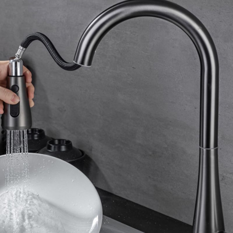 Modern 1-Handle Kitchen Faucet Stainless Steel Standard Kitchen Faucet Clearhalo 'Home Improvement' 'home_improvement' 'home_improvement_kitchen_faucets' 'Kitchen Faucets' 'Kitchen Remodel & Kitchen Fixtures' 'Kitchen Sinks & Faucet Components' 'kitchen_faucets' 1200x1200_40d14fc8-d925-4228-b169-6f58b4dd3147