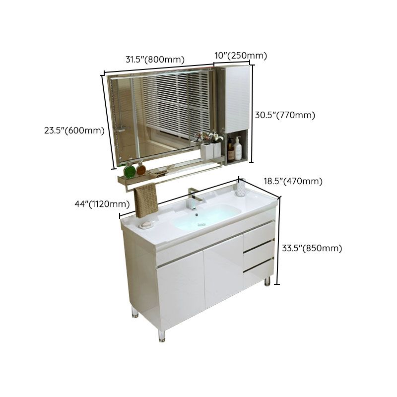 Freestanding Modern Sink Included Bath Vanity with Mirror for Bathroom Clearhalo 'Bathroom Remodel & Bathroom Fixtures' 'Bathroom Vanities' 'bathroom_vanities' 'Home Improvement' 'home_improvement' 'home_improvement_bathroom_vanities' 1200x1200_40d1851d-d205-4881-9518-8864ae047cec