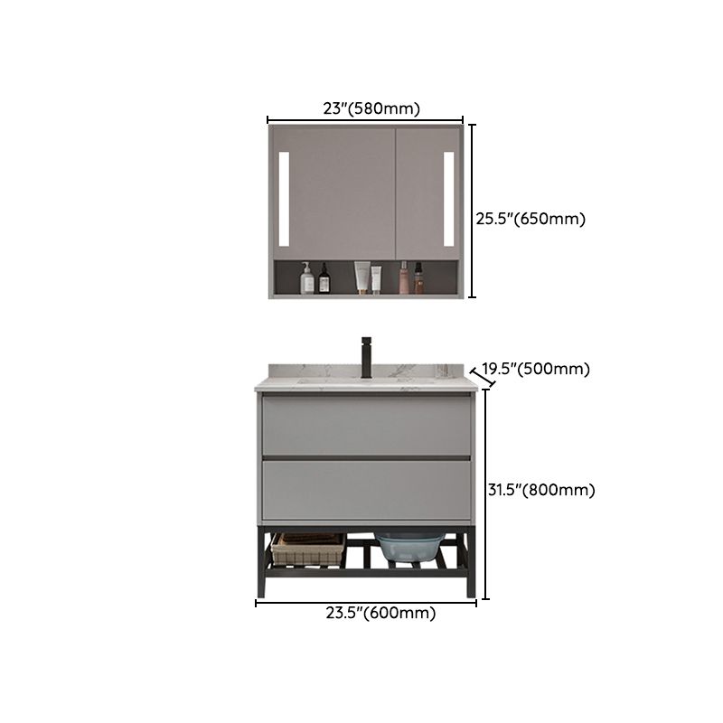 Bathroom Vanity Set Drawers Storage Shelf Ceramic Sink Vanity Set Clearhalo 'Bathroom Remodel & Bathroom Fixtures' 'Bathroom Vanities' 'bathroom_vanities' 'Home Improvement' 'home_improvement' 'home_improvement_bathroom_vanities' 1200x1200_40d2ac4b-9da3-428c-9f91-380309e4a2bb