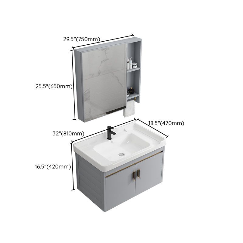 Modern Grey Wall Mount Bathroom Sink Vanity with Faucet Sink Clearhalo 'Bathroom Remodel & Bathroom Fixtures' 'Bathroom Vanities' 'bathroom_vanities' 'Home Improvement' 'home_improvement' 'home_improvement_bathroom_vanities' 1200x1200_413c24e3-c4ec-41e3-a4a3-a913ac1d77e3