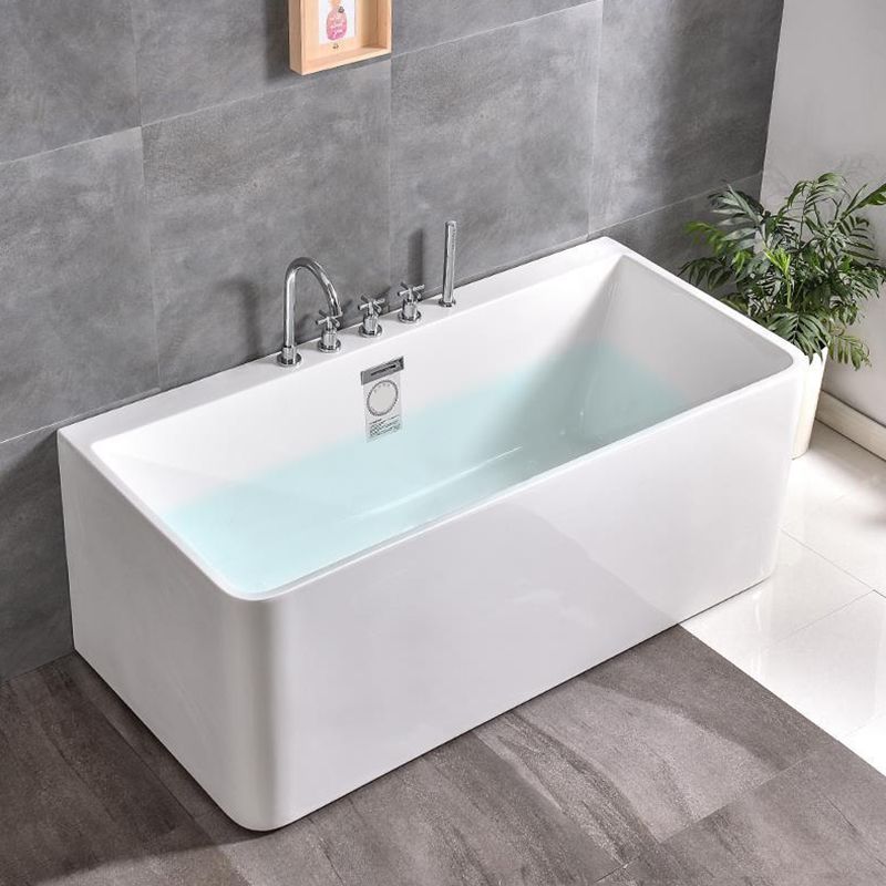 Modern Soaking Bathtub Acrylic Rectangular White Bathtub , 23.62-inch Tall Clearhalo 'Bathroom Remodel & Bathroom Fixtures' 'Bathtubs' 'Home Improvement' 'home_improvement' 'home_improvement_bathtubs' 'Showers & Bathtubs' 1200x1200_4144b143-dbd3-4ba2-8ca7-61a1c7d7c64d