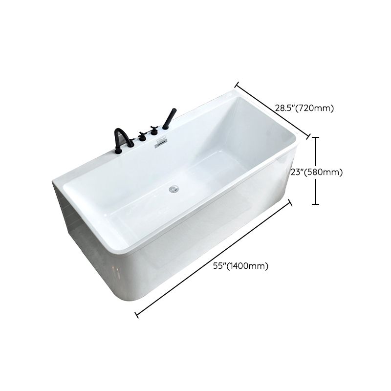 Acrylic Rectangular Bathtub Soaking White Bathtub , 22.83-inch Tall Clearhalo 'Bathroom Remodel & Bathroom Fixtures' 'Bathtubs' 'Home Improvement' 'home_improvement' 'home_improvement_bathtubs' 'Showers & Bathtubs' 1200x1200_41496dbf-906b-4b2d-8bd7-97573f30ffc5