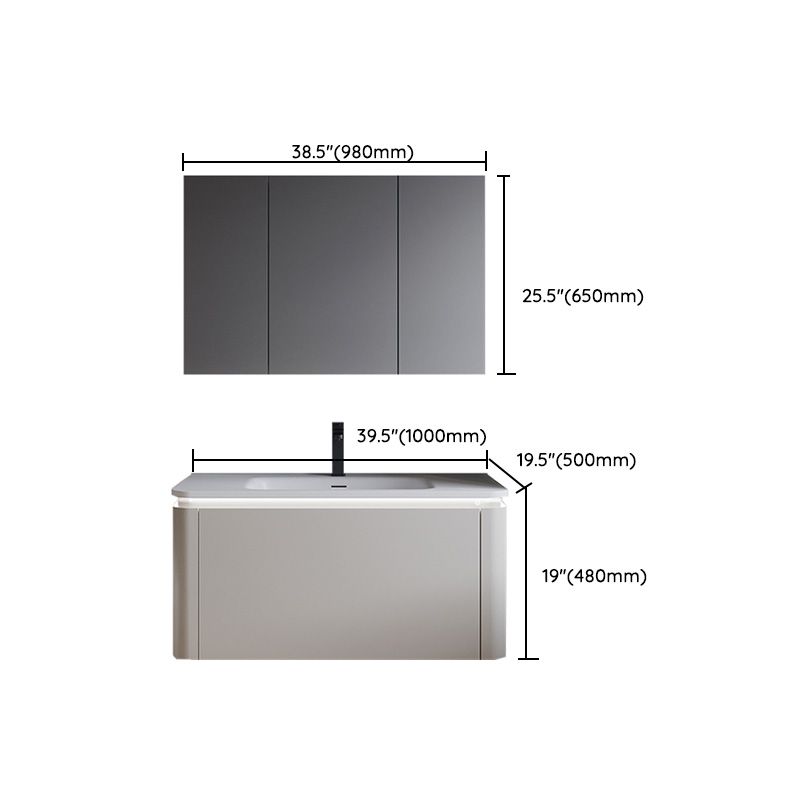 Modern Bathroom Vanity Wall Mount Rectangle Sink with Soft Close Door Clearhalo 'Bathroom Remodel & Bathroom Fixtures' 'Bathroom Vanities' 'bathroom_vanities' 'Home Improvement' 'home_improvement' 'home_improvement_bathroom_vanities' 1200x1200_41517d8a-8f05-4ebf-b0df-84aafa22e814