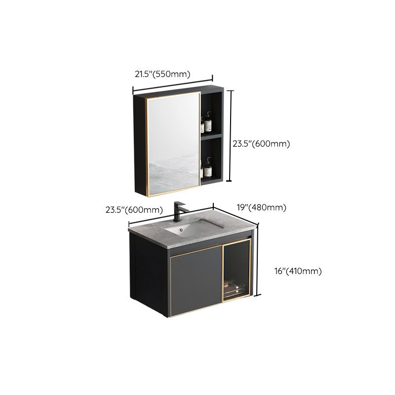 Glam Rectangular Bath Vanity Black Metal Base Single-Sink Bathroom Vanity Clearhalo 'Bathroom Remodel & Bathroom Fixtures' 'Bathroom Vanities' 'bathroom_vanities' 'Home Improvement' 'home_improvement' 'home_improvement_bathroom_vanities' 1200x1200_41530d49-1ff2-4916-a847-b88fd61629f8