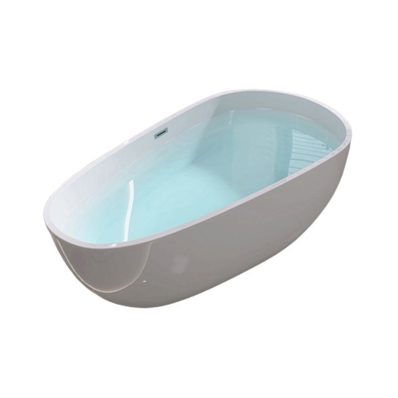 Oval Freestanding Soaking Bathtub Modern Acrylic Bathtub with Drain and Overflow Trim Clearhalo 'Bathroom Remodel & Bathroom Fixtures' 'Bathtubs' 'Home Improvement' 'home_improvement' 'home_improvement_bathtubs' 'Showers & Bathtubs' 1200x1200_415ff591-685a-4bdb-8b02-4488324af200