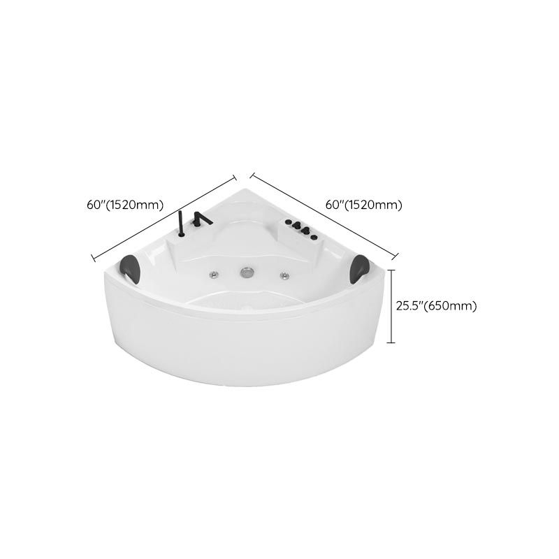 Modern Corner White Acrylic Bathtub Back to Wall with Drain and Massage Device Bath Tub Clearhalo 'Bathroom Remodel & Bathroom Fixtures' 'Bathtubs' 'Home Improvement' 'home_improvement' 'home_improvement_bathtubs' 'Showers & Bathtubs' 1200x1200_4163ef96-00d4-4d95-b7ce-9a9b3c3f1b52