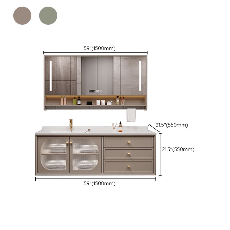 Modern Sink Vanity Solid Color Storage Shelves Wall Mount Bathroom Vanity Set Clearhalo 'Bathroom Remodel & Bathroom Fixtures' 'Bathroom Vanities' 'bathroom_vanities' 'Home Improvement' 'home_improvement' 'home_improvement_bathroom_vanities' 1200x1200_41b23f76-ec0c-4309-8740-a308a2a480b5