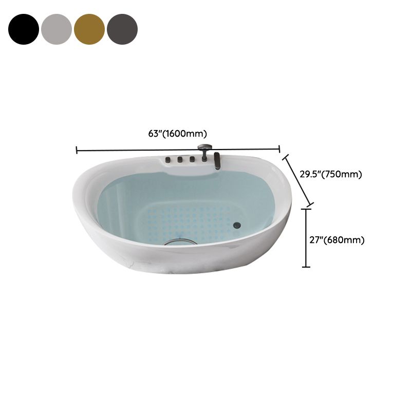 Acrylic Freestanding Bathtub Oval Modern Back to Wall Soaking Bath Clearhalo 'Bathroom Remodel & Bathroom Fixtures' 'Bathtubs' 'Home Improvement' 'home_improvement' 'home_improvement_bathtubs' 'Showers & Bathtubs' 1200x1200_41b2f5d3-2490-4a02-958d-64a71f44b82c