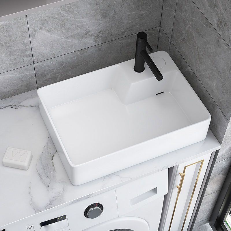 Modern Bathroom Sink White Ceramic Rectangular Bathroom Vessel Sink Clearhalo 'Bathroom Remodel & Bathroom Fixtures' 'Bathroom Sinks & Faucet Components' 'Bathroom Sinks' 'bathroom_sink' 'Home Improvement' 'home_improvement' 'home_improvement_bathroom_sink' 1200x1200_41bafdea-9c8d-4493-8102-9fc9a6f596ad