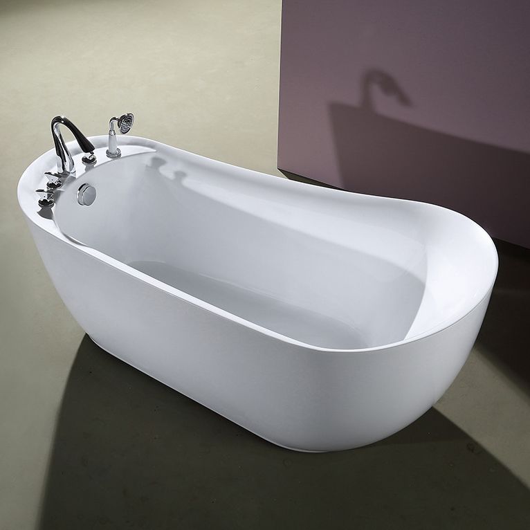 White Acrylic Oval Bathtub Soaking Freestanding Tub with Faucet Clearhalo 'Bathroom Remodel & Bathroom Fixtures' 'Bathtubs' 'Home Improvement' 'home_improvement' 'home_improvement_bathtubs' 'Showers & Bathtubs' 1200x1200_41bdf1b4-b0e4-4a79-979d-2f12d76179dd