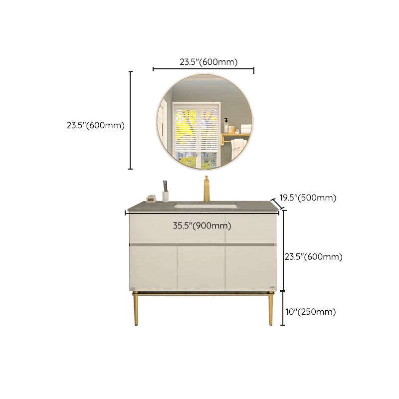 Modern Bathroom Vanity Set Limestone Top with Drawers and Basin Clearhalo 'Bathroom Remodel & Bathroom Fixtures' 'Bathroom Vanities' 'bathroom_vanities' 'Home Improvement' 'home_improvement' 'home_improvement_bathroom_vanities' 1200x1200_41cb2998-279c-433f-8077-a70658d2a567