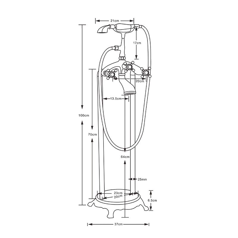 Traditional Style Freestanding Tub Filler Copper Floor Mount Freestanding Tub Filler Clearhalo 'Bathroom Remodel & Bathroom Fixtures' 'Bathtub Faucets' 'bathtub_faucets' 'Home Improvement' 'home_improvement' 'home_improvement_bathtub_faucets' 1200x1200_41e0c83b-4854-452d-9eb2-fd13c291758f