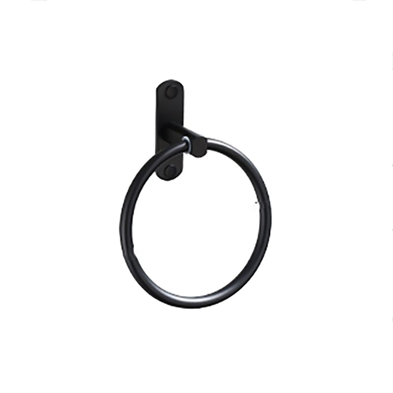 Contemporary Bathroom Accessory Set Black Finish Robe Hooks/Towel Ring Bar Clearhalo 'Bathroom Hardware Sets' 'Bathroom Hardware' 'Bathroom Remodel & Bathroom Fixtures' 'bathroom_hardware_sets' 'Home Improvement' 'home_improvement' 'home_improvement_bathroom_hardware_sets' 1200x1200_41f16d1b-58b9-43df-b657-587c1d57bc9e