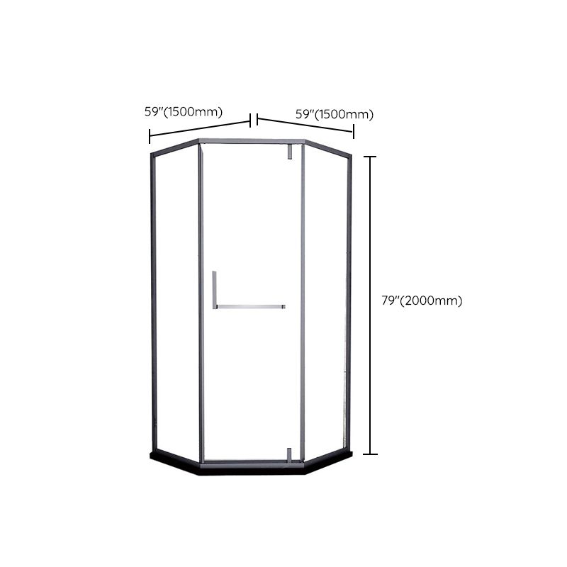 304 Stainless Steel Frame Shower Enclosure with 2 Door Handle Clearhalo 'Bathroom Remodel & Bathroom Fixtures' 'Home Improvement' 'home_improvement' 'home_improvement_shower_stalls_enclosures' 'Shower Stalls & Enclosures' 'shower_stalls_enclosures' 'Showers & Bathtubs' 1200x1200_41fbae78-7c55-43e4-a0a1-529266513ee5