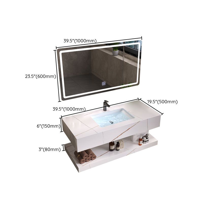 Wall Mount Mirror Included Sink Vanity for Bathroom with Sink Faucet Clearhalo 'Bathroom Remodel & Bathroom Fixtures' 'Bathroom Vanities' 'bathroom_vanities' 'Home Improvement' 'home_improvement' 'home_improvement_bathroom_vanities' 1200x1200_4218de5e-caa3-44d5-a5c6-08c382922aa6